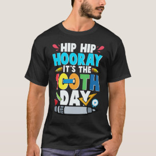 Heup Hooray Het is de 100e dag grappige student de T-shirt
