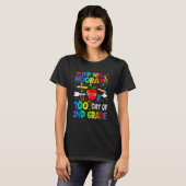 Heup Hooray is de 100e dag van de 2e graad thee T-shirt (Voorkant volledig)