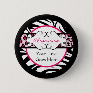 Heup Hot Pink en Black Animal Print Button
