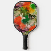 Heup kleurrijke grunge stijlpenselen Kunstpatroon Pickleball Paddle (Achterkant)