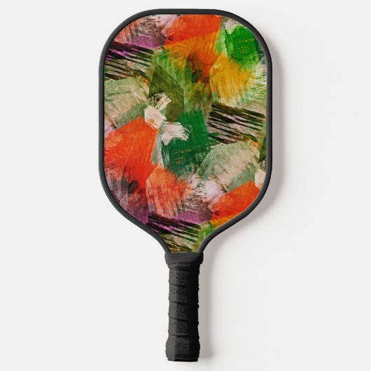 Heup kleurrijke grunge stijlpenselen Kunstpatroon Pickleball Paddle (Achterkant)