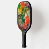 Heup kleurrijke grunge stijlpenselen Kunstpatroon Pickleball Paddle (Links)