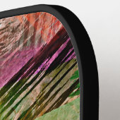 Heup kleurrijke grunge stijlpenselen Kunstpatroon Pickleball Paddle (Links Detail)