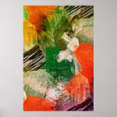 Heup kleurrijke grunge stijlpenselen Kunstpatroon Poster (Voorkant)