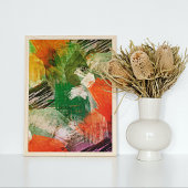 Heup kleurrijke grunge stijlpenselen Kunstpatroon Poster