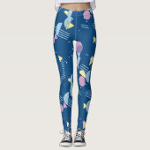 Heup modern Abstract Geometric 50s Kunstpatroon Leggings (Voorkant)