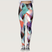 Heup Modern Abstract Geometrisch Kunstpatroon Leggings (Voorkant)