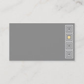 Heup om vierkant grijs en geel visitekaartje te zi (Achterkant)