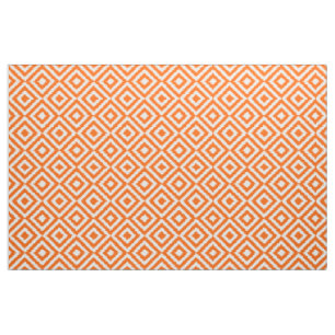 Heup Oranje Ikat Diamond Squares Mosaic Pattern Stof