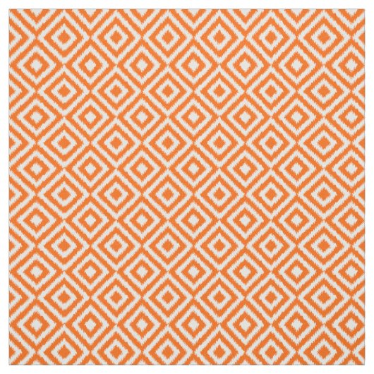 Heup Oranje Ikat Diamond Squares Mosaic Pattern Stof (Swatch)