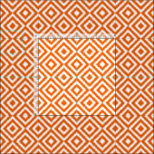 Heup Oranje Ikat Diamond Squares Mosaic Pattern Stof (Delen)