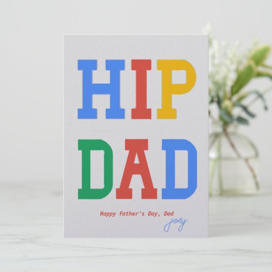 Heup pap, persoonlijke Vaderdag Kaart voor vader (Staand voorkant)