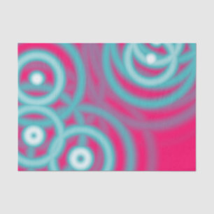 Heup retro midden eeuw fuschia blauwe mod cirkels tissuepapier