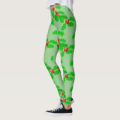 Heup Rood Groen Kerst Mistle Toe Design mode Leggings (Links)