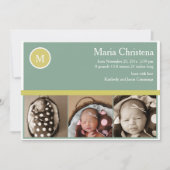 Heup Sage Green Newborn Foto geboorteaankondiging Aankondiging (Voorkant)