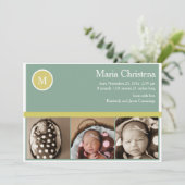 Heup Sage Green Newborn Foto geboorteaankondiging Aankondiging (Staand voorkant)