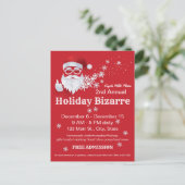 Heup Santa Claus Papercut op de Rode Kerstmis Aankondigingskaart (Staand voorkant)