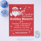 Heup Santa Claus Papercut op de Rode Kerstmis Flyer (Enkel)