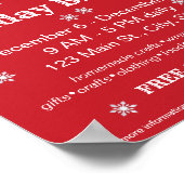 Heup Santa Claus Papercut op de Rode Kerstmis Poster (Hoek)