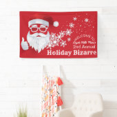 Heup Santa Claus Papercut op de Rode Kerstmis Spandoek (Insitu)
