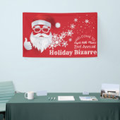 Heup Santa Claus Papercut op de Rode Kerstmis Spandoek (Beurs)