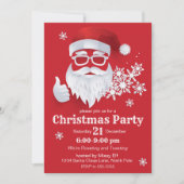 Heup Santa Claus Papercut op Rode Kerstmis Kaart (Voorkant)