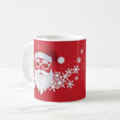 Heup Santa Claus Papercut op Rode Kerstmis Koffiemok (Voorkant links)