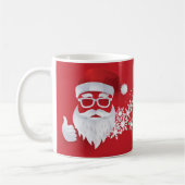 Heup Santa Claus Papercut op Rode Kerstmis Koffiemok (Links)