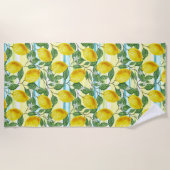 Heup Tropical Summer Lemons Fruit Patroon Strandlaken (Voorkant)
