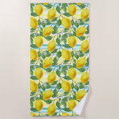 Heup Tropical Summer Lemons Fruit Patroon Strandlaken (Voorkant)