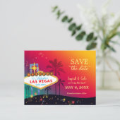 Heup Twilight Las Vegas Wedding Save the Date Aankondigingskaart (Staand voorkant)