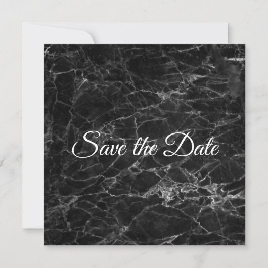 Heup zwarte marmer slaat de datum op save the date (Voorkant)