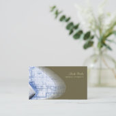 Heuparchitect-visitekaartjes, lauriergroen visitekaartje (Staand voorkant)