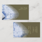 Heuparchitect-visitekaartjes, lauriergroen visitekaartje (Voorkant / Achterkant)