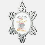 Heupchirurgie herstel Humor Tin Sneeuwvlok Ornament (Rechts)