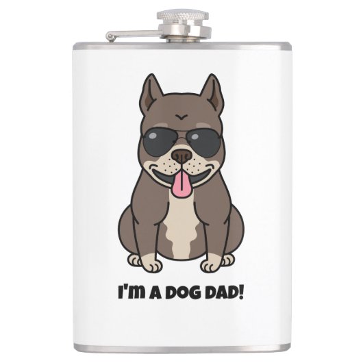 Heupflesje met Vinyl Omhulzing - Hond papa! Heupfles (Voorkant)