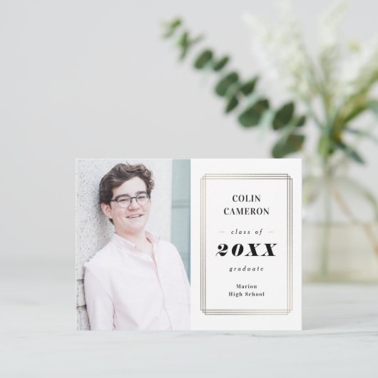 Heupgrens Afstuderen Aankondiging Briefkaart (Staand voorkant)