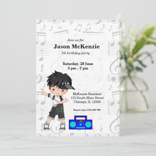 Heuphopjongen Kaart (Staand voorkant)