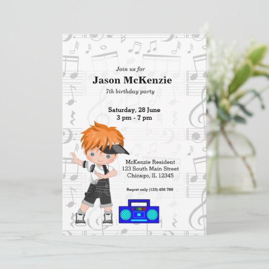 Heuphopjongen Kaart (Staand voorkant)