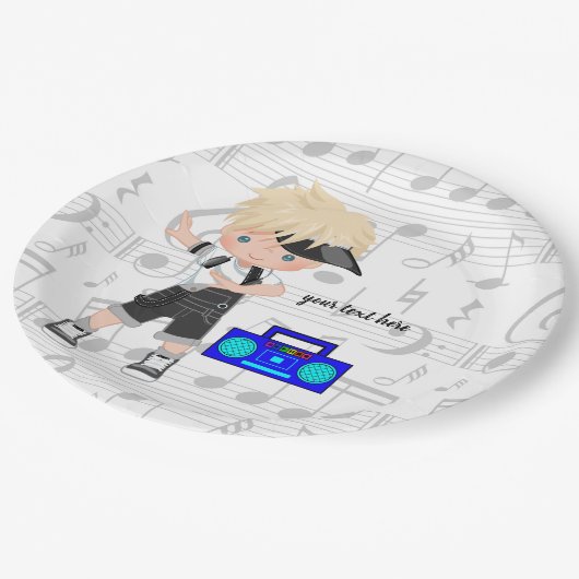 Heuphopjongen Papieren Bordje (Gekanteld)