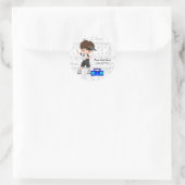 Heuphopjongen Ronde Sticker (Tas)