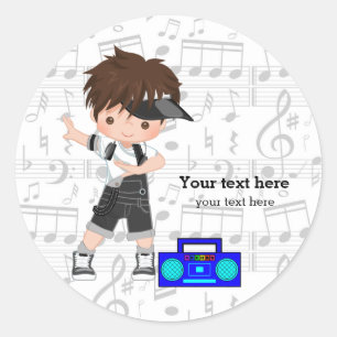 Heuphopjongen Ronde Sticker