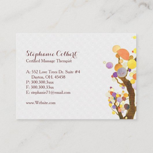 Heuphout getextureerde bomen visitekaartje (Achterkant)