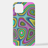 Heupkleurig retrocdair 3D vloeibaar kunstpatroon iPhone Hoesje (Achterkant)