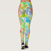 Heupkleurig trillend zomerschilderpatroon leggings (Achterkant)