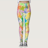 Heupkleurig trillend zomerschilderpatroon leggings (Voorkant)