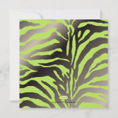 Heupmama, kalkgroen zebra baby shower kaart (Achterkant)