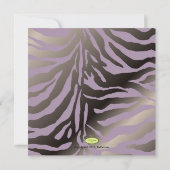 Heupmama, paars zebra baby shower kaart (Achterkant)
