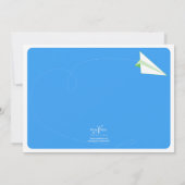 Heuppapier vliegtuig 1 jaar Foto uitnodiging 2 (Achterkant)