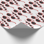 Heupparen rode zonnebrillen op witte aangepaste kl cadeaupapier (Hoek)